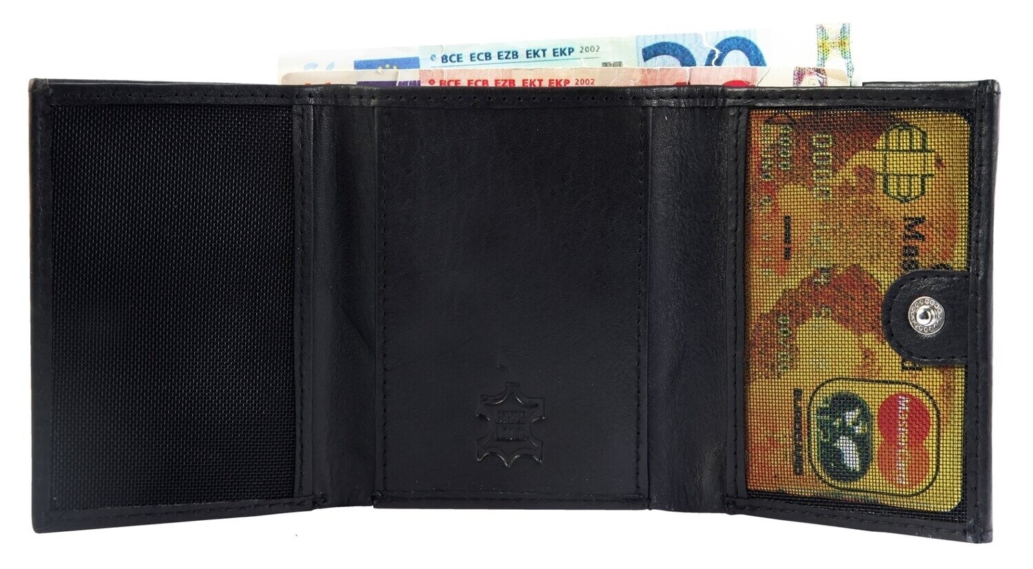 Mini-Geldbörse aus Echtleder mit RFID-Schutz, Leonardo Verelli - Herren