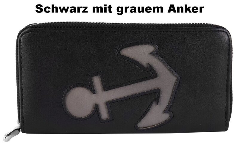 Damen Geldbörse aus Lederimitation, mit Ankermotiv, 19x10x3cm,
6 Farbauswahlen Damen Geldbörse aus Lederimitation, mit Ankermotiv, 19x10x3cm,
6 Farbauswahlen