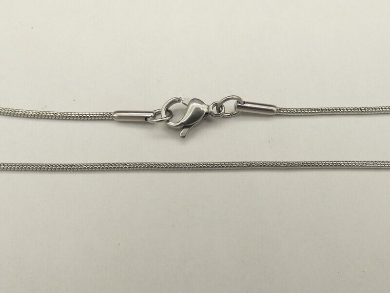 Edelstahl Schlangenkette, ca.1,4mm dick, Länge 43, 46 Edelstahl Schlangenkette, ca.1,4mm dick, Länge 43, 46
