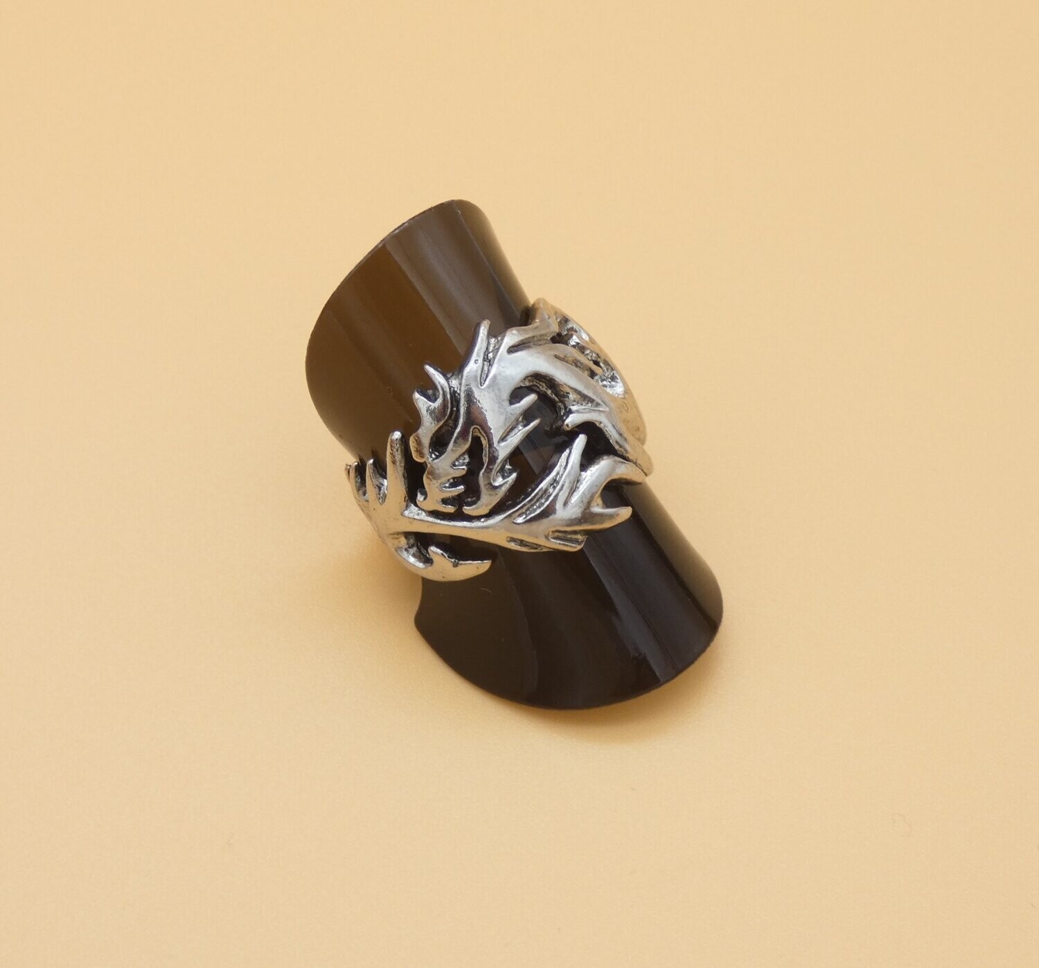 Ring Edelstahl Drache mit Stein, Größe 57, Gratisversand in D!