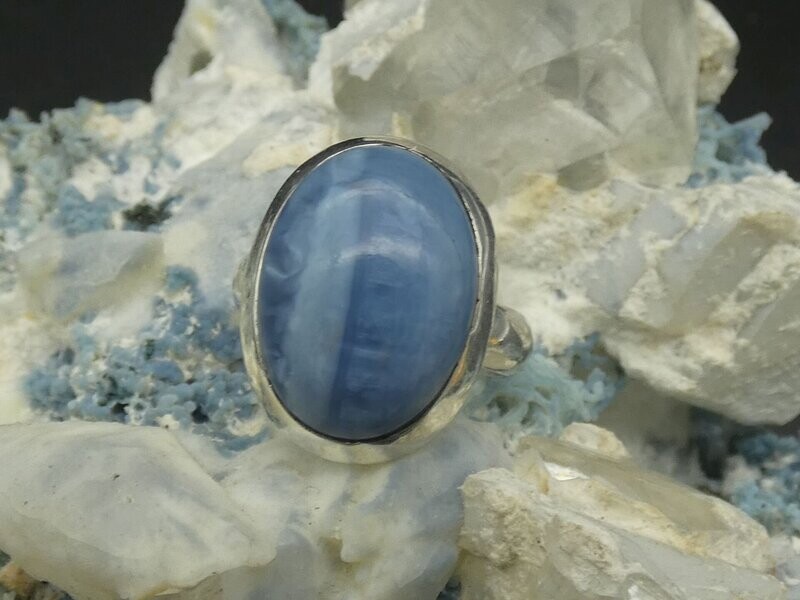 Ring blauer Opal, oval, Silberfassung 925, Größe 52, 53, 54, 55, 56, offen Ring blauer Opal, oval, Silberfassung 925, Größe 52, 53, 54, 55, 56, offen