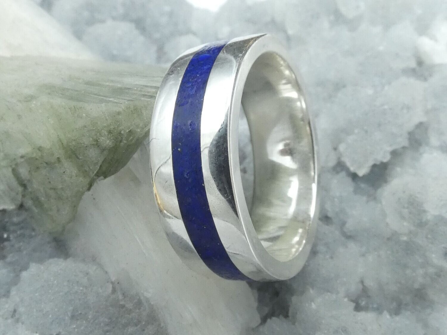 Ring Lapislazuli, Inlay, Silber 925, Gr. 55, Sonderpreis