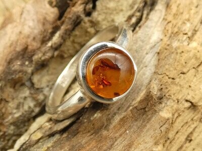 Ring Bernstein, rund, Silber 925, Größe: 56 Ring Bernstein, rund, Silber 925, Größe: 56