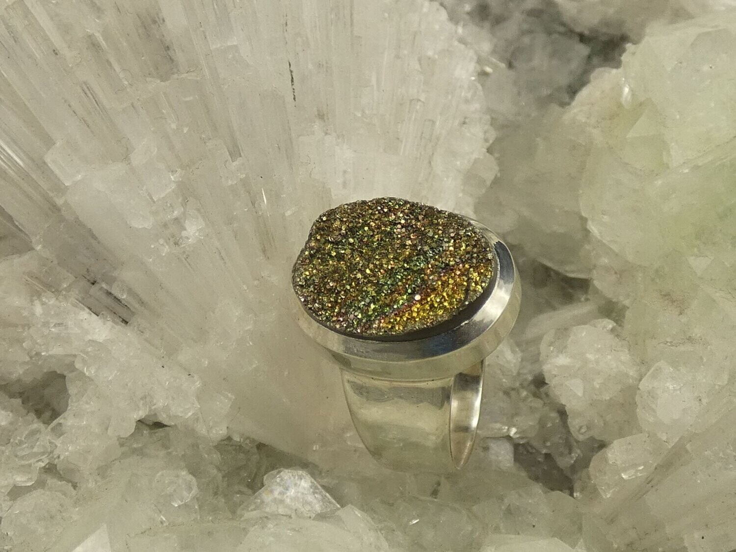 Spectro Pyrite Ring, oval, Silber 925, Größe 54