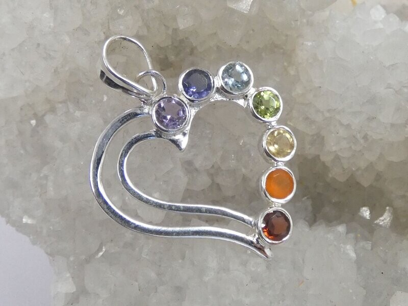 Chakra Anhänger, Herz, Silber 925 Chakra Anhänger, Herz, Silber 925