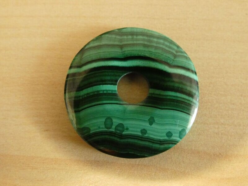 Malachite, Donut, Durchmesser 3,5cm, Loch Ø 0,8cm Malachite, Donut, Durchmesser 3,5cm, Loch Ø 0,8cm