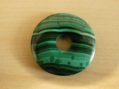 Malachite, Donut, Durchmesser 3,5cm, Loch Ø 0,8cm