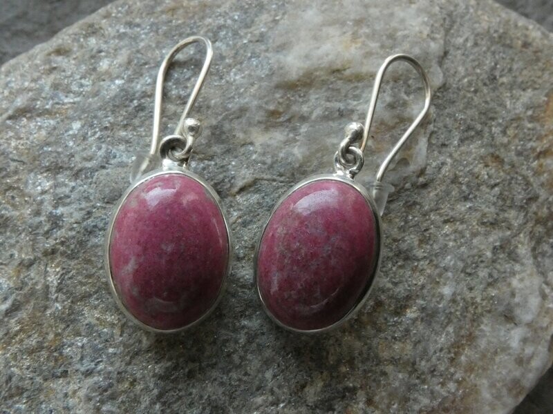 Ohrhänger Thulit, oval, Silberfassung 925 Ohrhänger Thulit, oval, Silberfassung 925