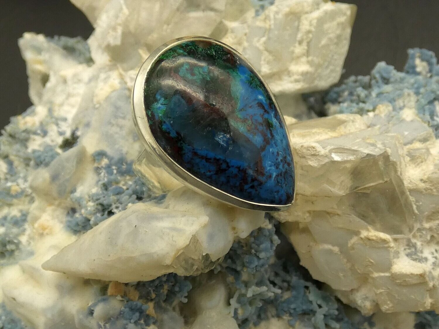 Ring Shatuckite, Tropfenform, Silber 925, Größe 60