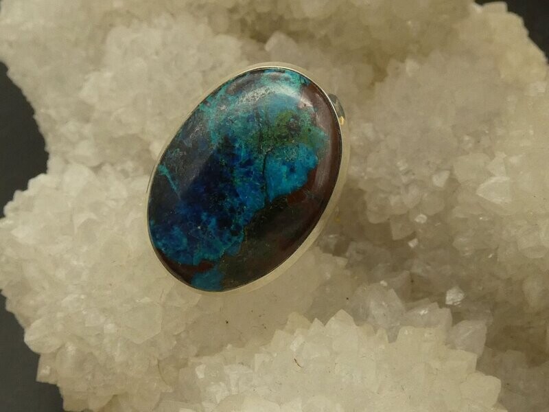 Ring Shattuckite, oval, Silber 925, Größe 55,5 Ring Shattuckite, oval, Silber 925, Größe 55,5