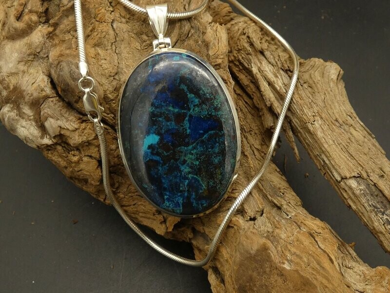 Anhänger Shattuckite, oval, 4,9x3,5cm,Silberfassung 925 Anhänger Shattuckite, oval, 4,9x3,5cm,Silberfassung 925