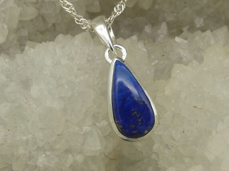 Anhänger Lapis Lazuli, Tropfenform, Silber 925, Länge 1,5 cm Anhänger Lapis Lazuli, Tropfenform, Silber 925, Länge 1,5 cm