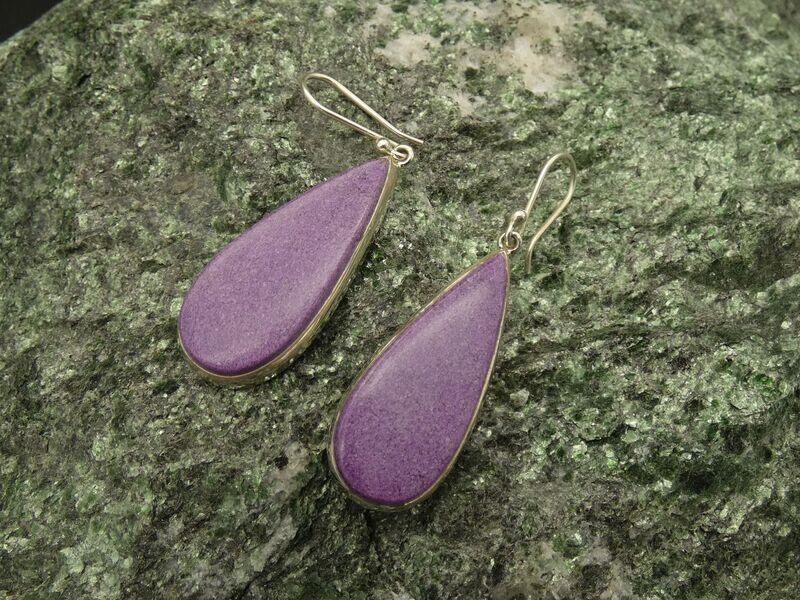 Ohrhänger Purpurite, Tropfenform, Silberfassung 925 Ohrhänger Purpurite, Tropfenform, Silberfassung 925