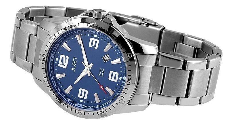 Herrenuhr analog, JUST, Datums-Anzeige, Edelstahlband, 10 atm Herrenuhr analog, JUST, Datums-Anzeige, Edelstahlband, 10 atm