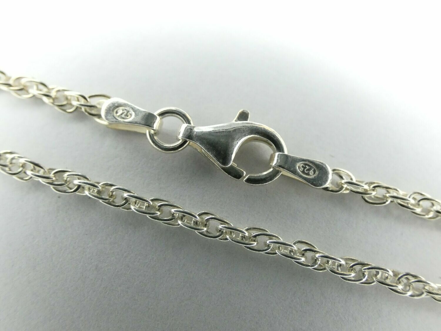 Silberkette mit Karabiner (Ø1,75mm), verschiedene Längen Silberkette mit Karabiner (Ø1,75mm), verschiedene Längen