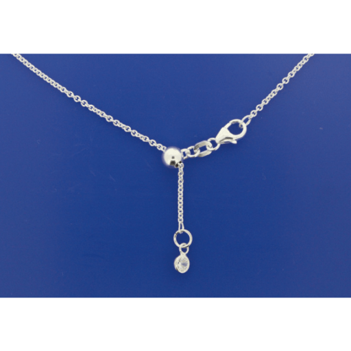 Silberkette ANKER RUND VARIO mit Zirkonia (Karabiner)