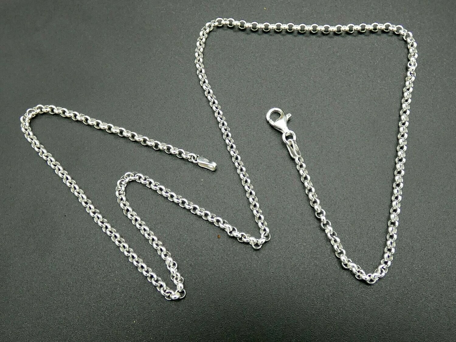 Silberkette 925 , Silberkette 925 ,"Erbs", mit Karabinerverschluss - Ø 1,8mm, div. Längen