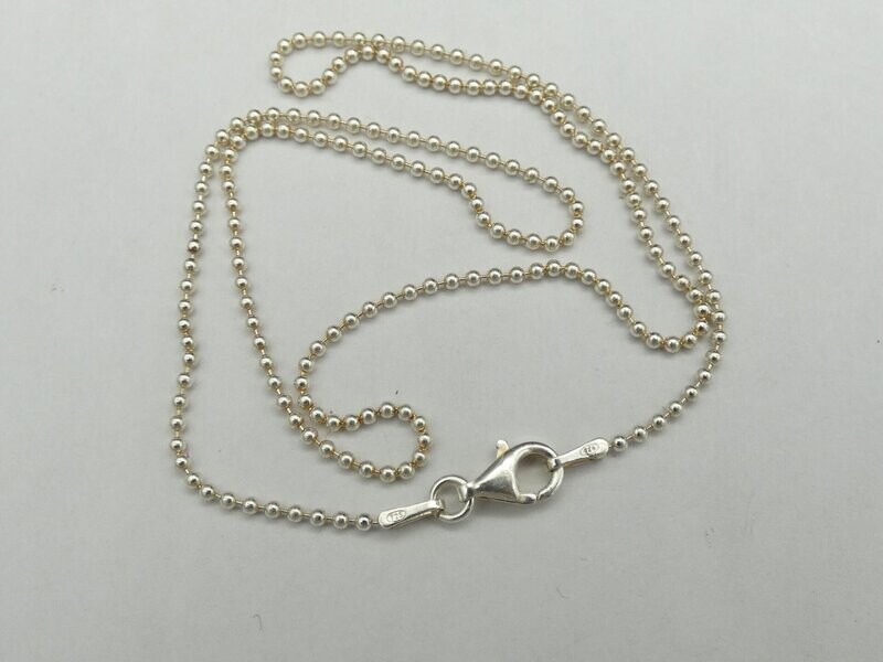 Silberkette 925 , Kugel Ø 1,5mm, div. Längen,  Karabinerverschluss
