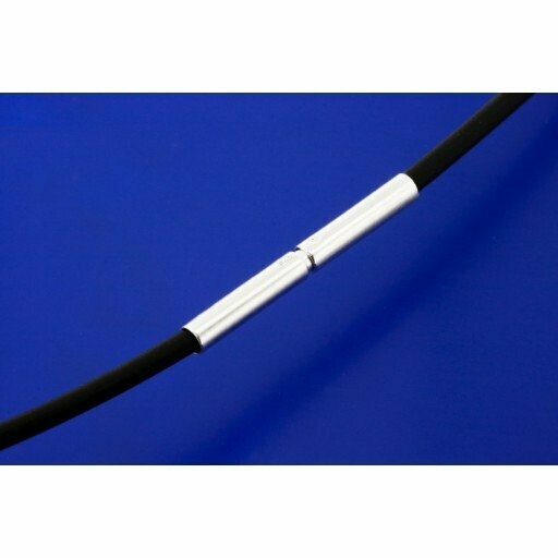 Kautschukband Ø 2,5 mm,  schwarz, mit Bajonettverschluss Silber 925