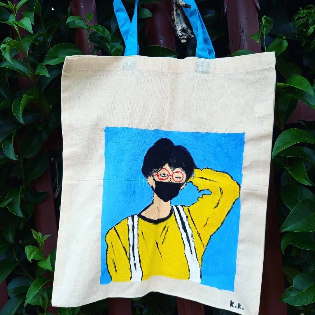 Hand Painted Tote Bags (Plain &amp; Coloured Straps)