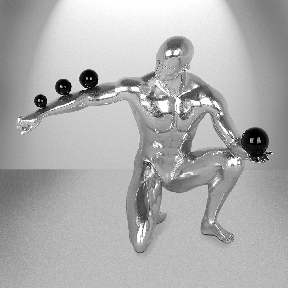 Andrea Giorgi - lim. ed. scultura Juggler silver ULTIMO PEZZO DISPONIBILE