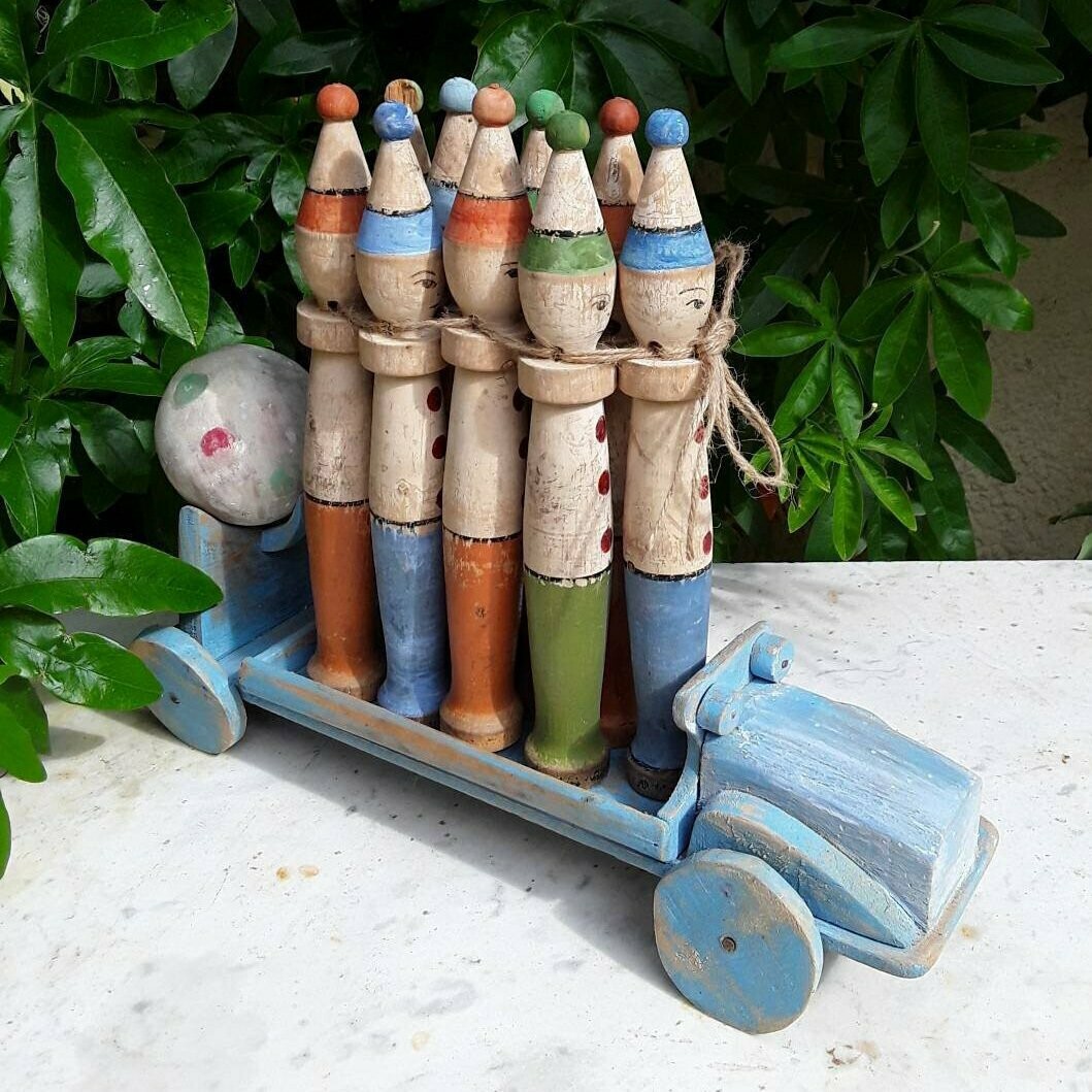 Vintage antico gioco bowling francese anni 1920 - raro