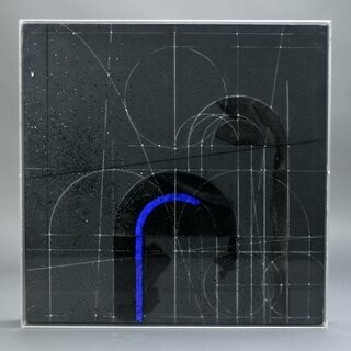 Walter Valentini - rara tecnica mista su tela su tavola del 1987 50x50cm