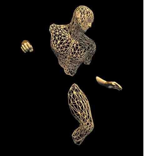Andrea Giorgi "Warrior grande scultura da parete 78 cm oro