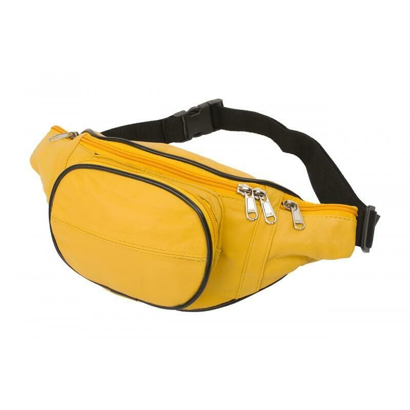 Personalisierte Bauchtasche - Nappaleder gelb