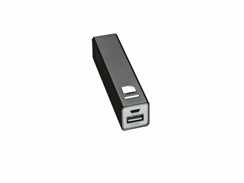 Powerbank 2200mAh aus Metall inkl. Ladekabel