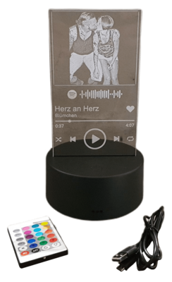 Personalisierte Spotify Acryl Lampe