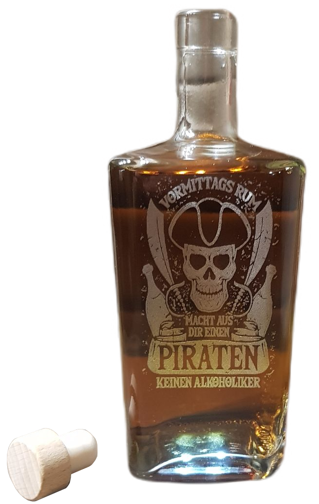 Personalisierte Klarglasflasche mit Korken (beleuchtet)