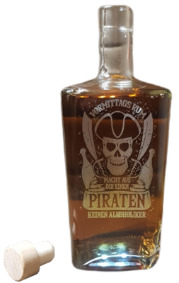 Personalisierte Klarglasflasche mit Korken (beleuchtet)