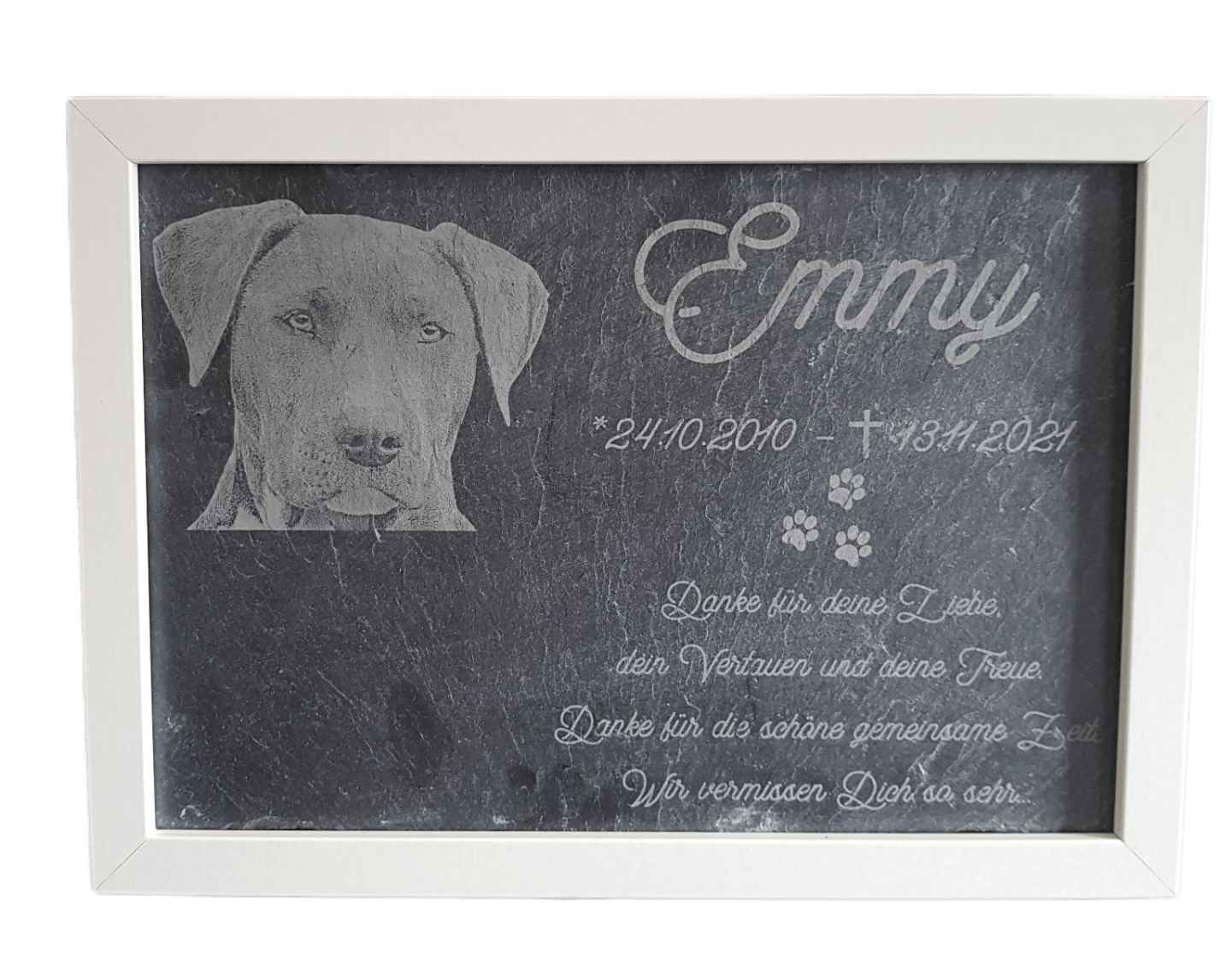 Personalisierte Gedenktafel