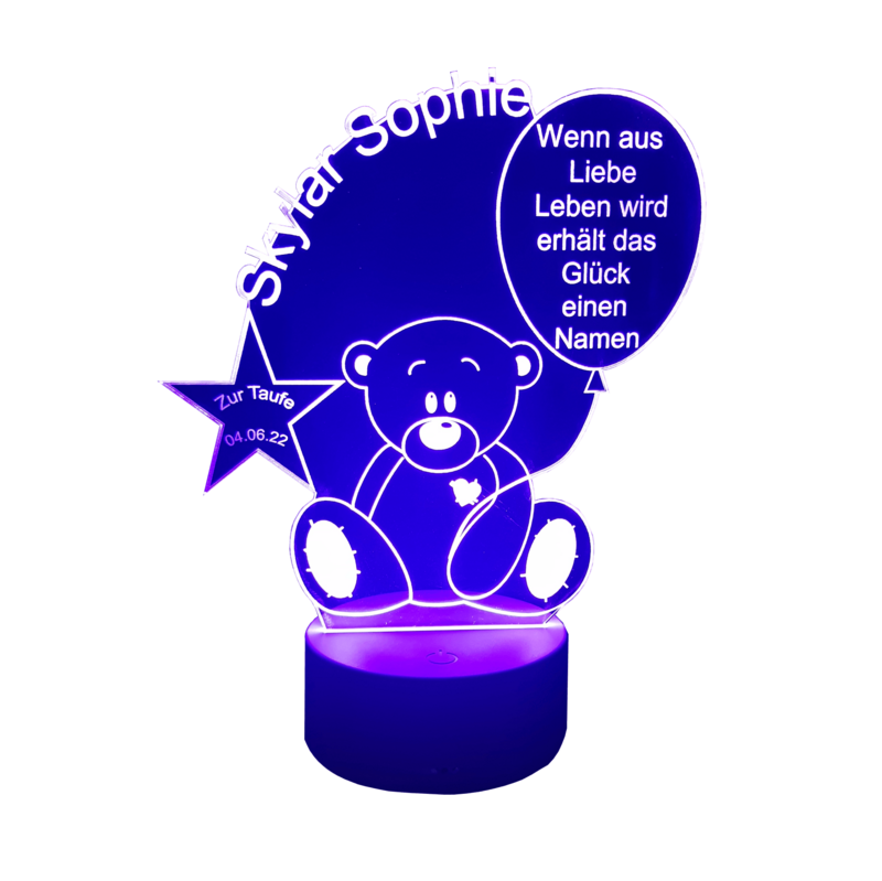 Personalisierte Acryl Lampe Teddy