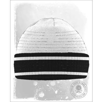 Fulhamish White / Black Striped Beanie Fulhamish White / Black Striped Beanie