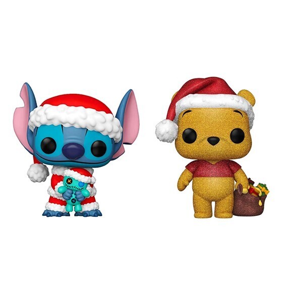 Pack 2 Funko Pop! Navidad - Santa Stitch & Winnie the Pooh Diamond - Disney