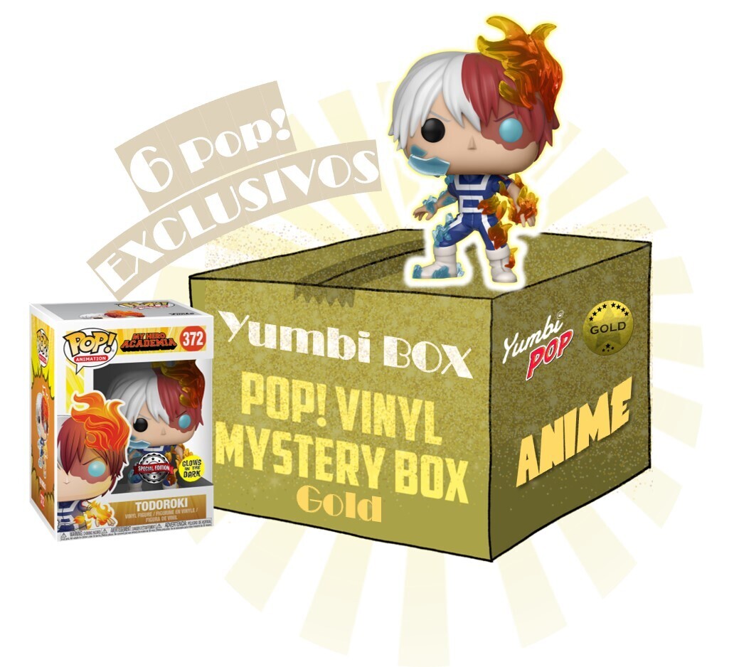 Yumbi Mystery Box GOLD - Todoroki (Glow in the Dark) + 5 POP! EXCLUSIVOS de Anime