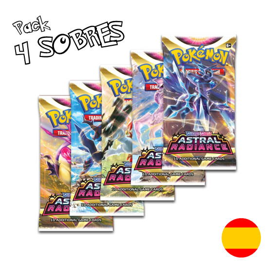 4 x Sobres Resplandor Astral (en Español) - TCG Pokémon Espada y Escudo
