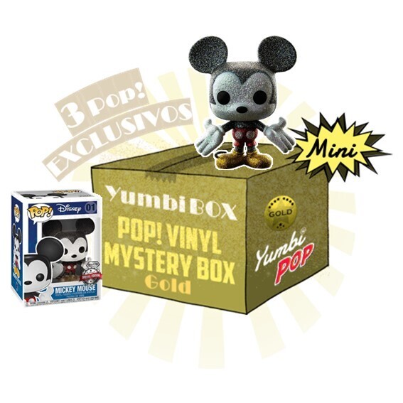Mini-Yumbi Mystery Box GOLD - Mickey Mouse 01 (Diamond) (Special Edition) + 2 POP! EXCLUSIVOS