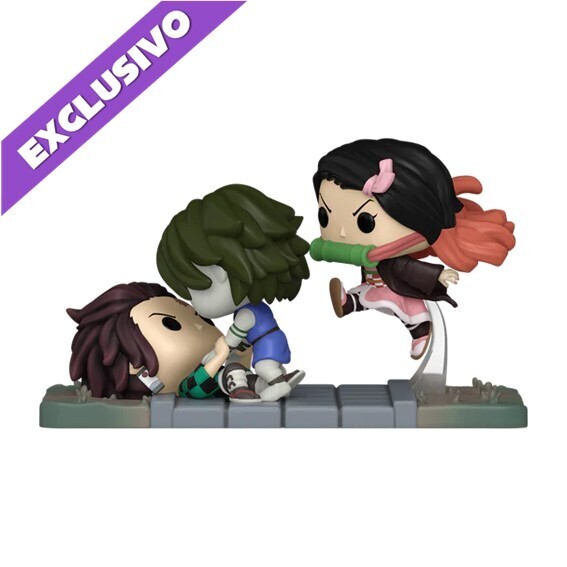 Funko Pop! Moment Tanjiro &amp; Nezuko Vs. Temple Demon (Special Edition) - Demon Slayer