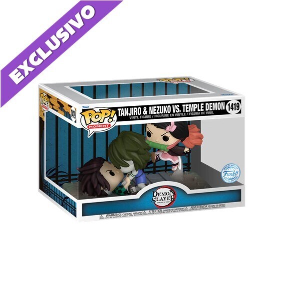 Funko Pop! Moment Tanjiro &amp; Nezuko Vs. Temple Demon 1419 (Special Edition) - Demon Slayer