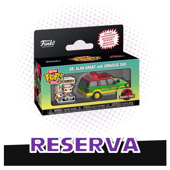 Bitty Pop! Rides Dr. Alan Grant and Jurassic SUV - Jurassic Park RESERVA