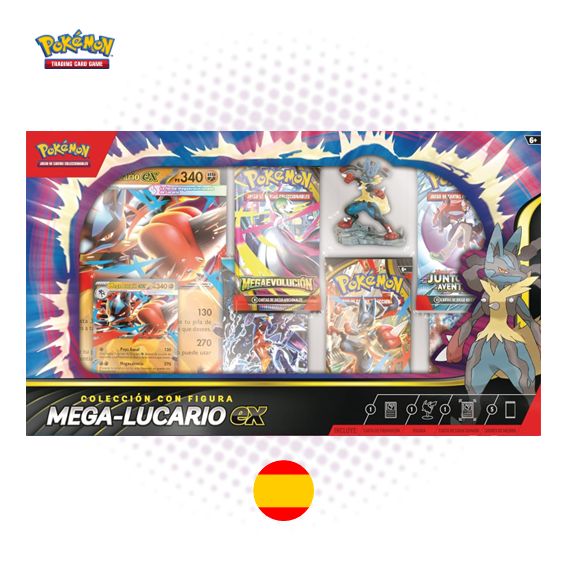 Colección con Figura Mega-Lucario EX (en Español) - TCG Pokemon Mega Evolution