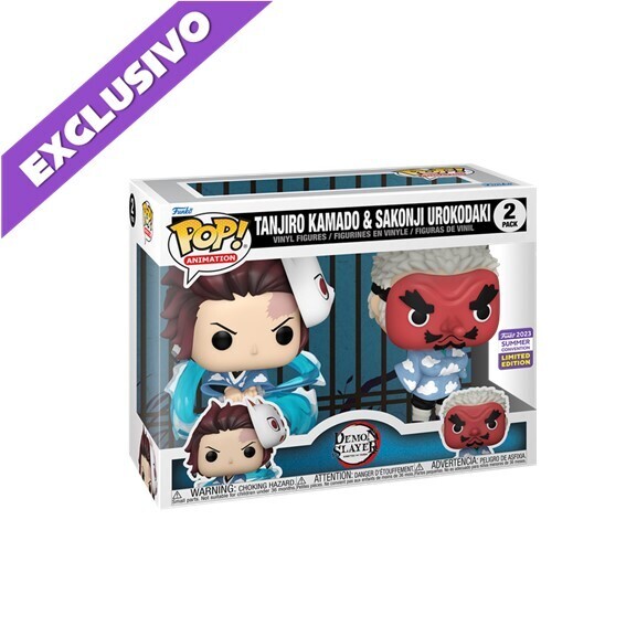 Funko Pop! 2-pack Tanjiro Kamado &amp; Sakonji Urokodaki (2023 Summer Convention) - Demon Slayer