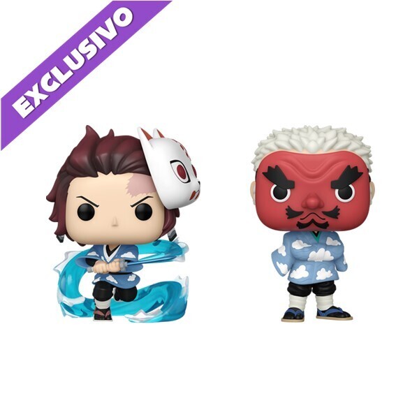 Funko Pop! 2-pack Tanjiro Kamado &amp; Sakonji Urokodaki (2023 Summer Convention) - Demon Slayer