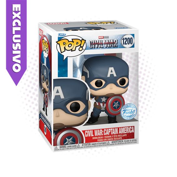 Funko Pop! Civil War Captain America 1200 (SE) - Marvel