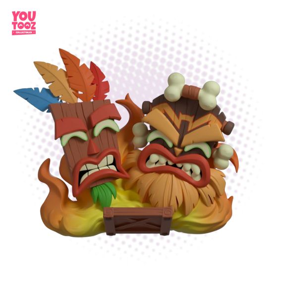 Figura Youtooz Aku Aku &amp; Uka Uka - Crash Bandicoot