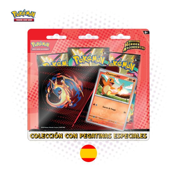 Blister Pokemon Colección con pegatinas especiales Héroes Ascendentes (en Español)