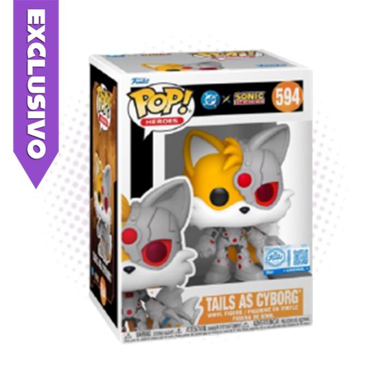 Funko Pop! Tails as Cyborg 594 (SE) -  DC Comics x Sonic